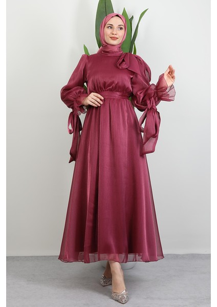 Mişa Tesettür Elbise Fuşya modelleri