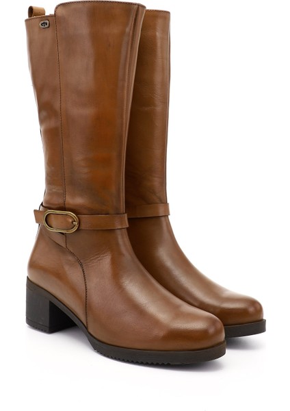 Kadın Taba Antik Kalın Topuklu Hakiki Deri Çizme fiyatları