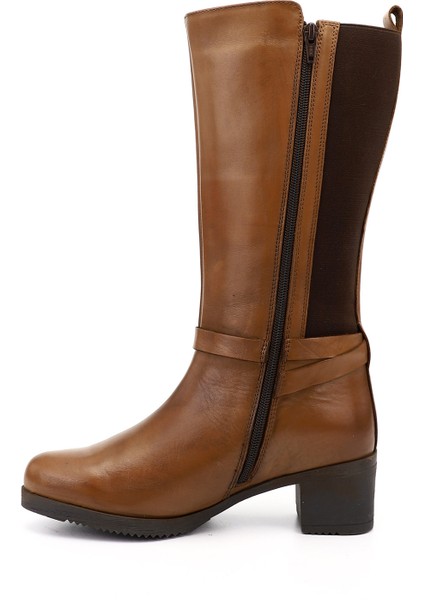 Kadın Taba Antik Kalın Topuklu Hakiki Deri Çizme modelleri