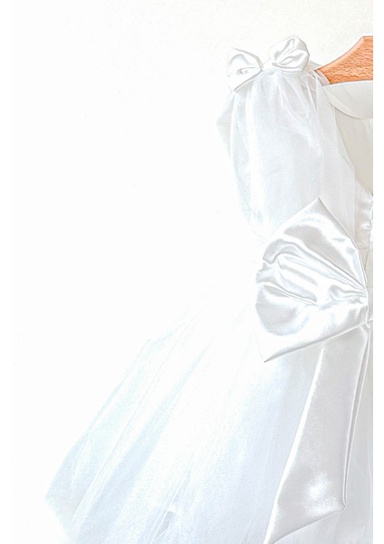 Kız Bebek Kız Çocuk Doğum Günü Parti Düğün Elbise Balonkol Fiyonklu Tüllü Tütü Astarlı modelleri