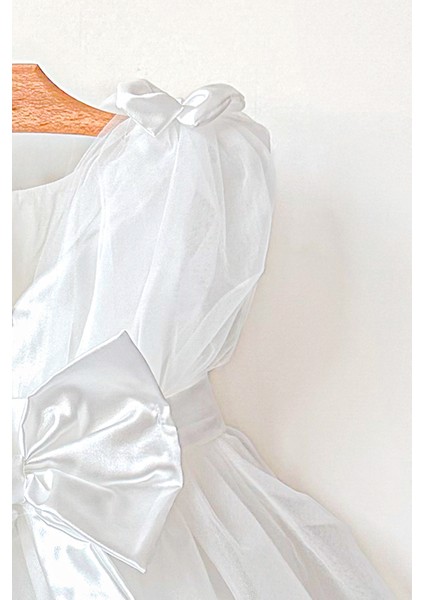 Kız Bebek Kız Çocuk Doğum Günü Parti Düğün Elbise Balonkol Fiyonklu Tüllü Tütü Astarlı fırsatları