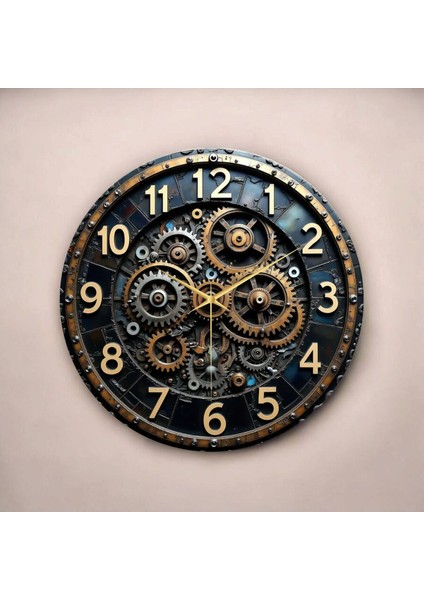 Çark Renkli Baskı Desenli Sayılı Hediyelik Ahşap Sessiz Tablo Duvar Saati fiyatları