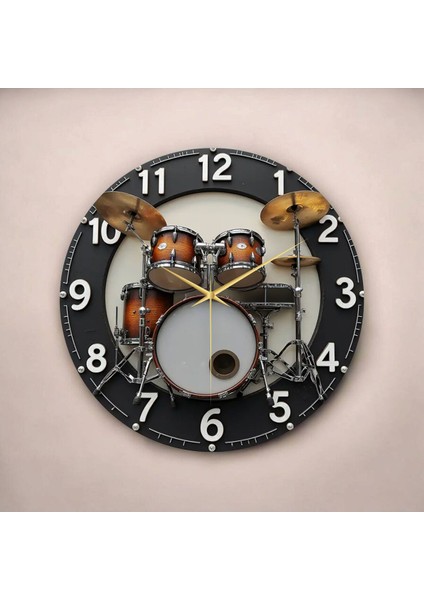 Bateri Müzik Renkli Baskı Desenli Sayılı Hediyelik Ahşap Sessiz Tablo Duvar Saati fiyatları