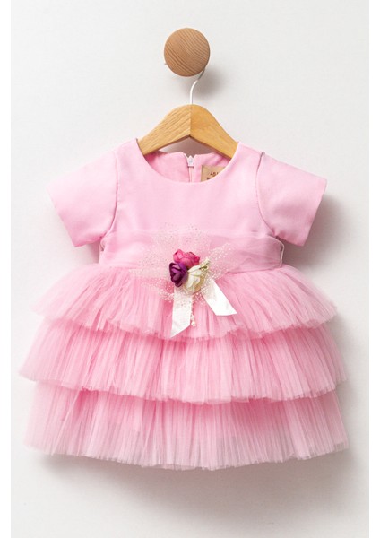 Kız Bebek Kız Çocuk Doğum Günü Parti Düğün Elbise Kısa Kol Kolsuz Fırfırlı Tüllü Tütülü Tütü Astarlı