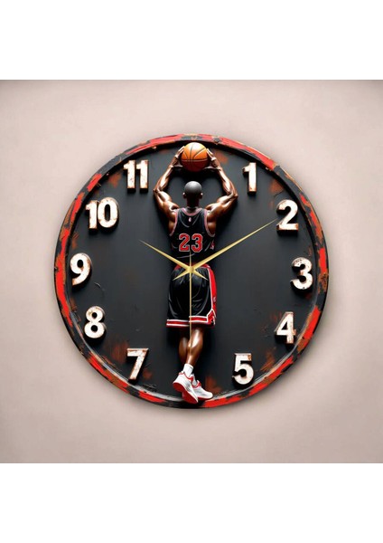 Basketbol Renkli Baskı Desenli Sayılı Hediyelik Ahşap Sessiz Tablo Duvar Saati fiyatları