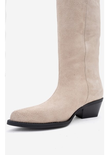 Orlo Bej Süet Hakiki Deri Püsküllü Kadın Western Çizme fırsatları