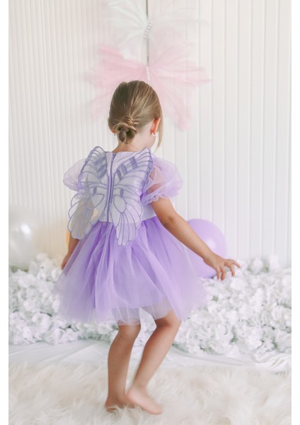 Kız Bebek Kız Çocuk Doğum Günü Parti Düğün Elbise Balonkol Kanatlı Tüllü Tütülü Tütü Astarlı fiyatları