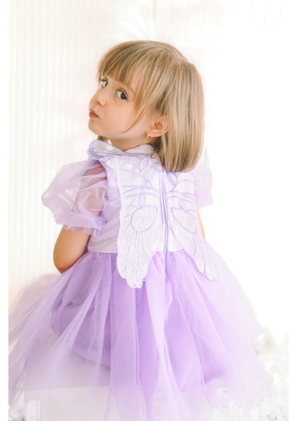 Kız Bebek Kız Çocuk Doğum Günü Parti Düğün Elbise Balonkol Kanatlı Tüllü Tütülü Tütü Astarlı fırsatları
