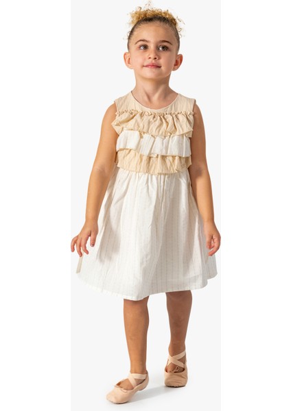 Kız Bebek Kız Çocuk Doğum Günü Parti Düğün Elbise Kısa Kol Kolsuz Astarlı