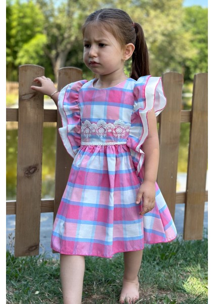 Kız Bebek Elbise Kız Çocuk Elbise Doğum Günü Parti Düğün Elbise Dantelli Kısa Kol astarlı elbise