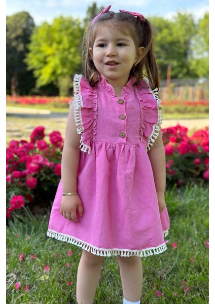 Kız Bebek Elbise Kız Çocuk Elbise Doğum Günü Parti Düğün Elbise Dantelli Kısa Kol astarlı elbise