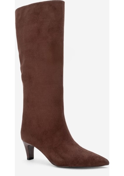 Armelıa Kahverengi Süet Kadın Kısa Topuklu Çizme fırsatları
