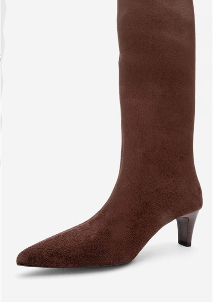 Armelıa Kahverengi Süet Kadın Kısa Topuklu Çizme indirimleri