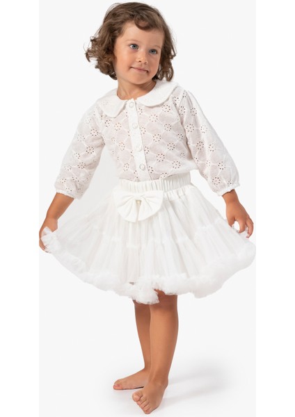 Kız Bebek Etek Kız Çocuk Etek Doğum Günü Parti Düğün Tütü Tütülü Tüllü Fiyonklu Astarlı Etek