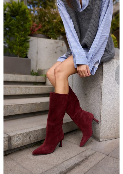 Perri Kadin Siyah Gercek Suet Yarım Astarsız Topuklu Çizme fiyatları