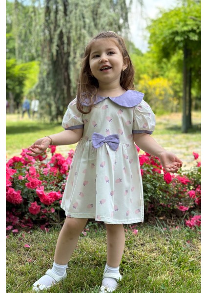 Kız Bebek Elbise Kız Çocuk Elbise Doğum Günü Parti Düğün Elbise Dantelli Kısa Kol astarlı elbise