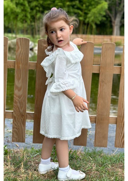 Kız Bebek Elbise Kız Çocuk Elbise Doğum Günü Parti Düğün Elbise Dantelli Kısa Kol astarlı elbise