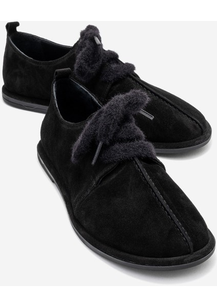 Denora Siyah Süet Hakiki Deri Kadın Günlük Ayakkabı
