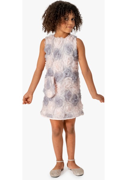 Kız Bebek Kız Çocuk Doğum Günü Parti Düğün Elbise Kısa Kol Çantalı Fırfırlı Tüllü Tütülü Tütü Astarlı