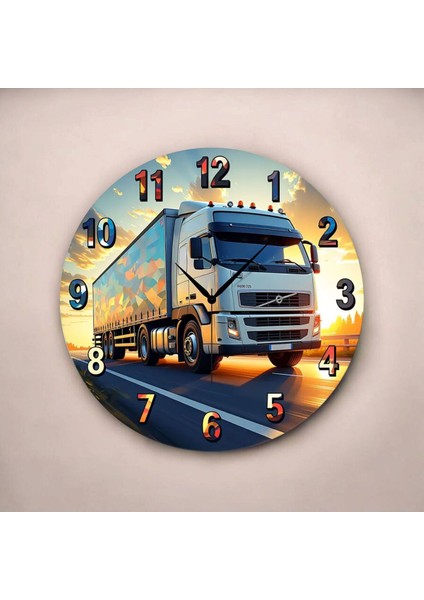 Tır Lojistik Renkli Baskı Desenli Sayılı Hediyelik Ahşap Sessiz Tablo Duvar Saati fiyatları