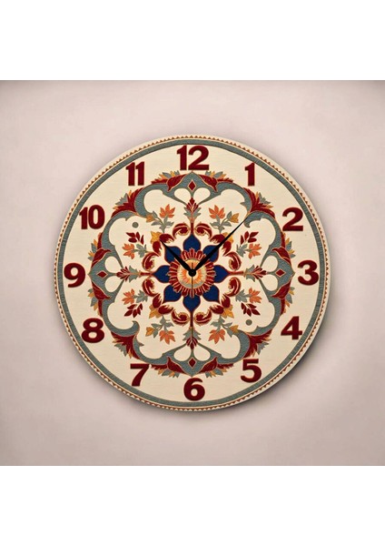 Çiçek Renkli Baskı Desenli Sayılı Hediyelik Ahşap Sessiz Tablo Duvar Saati fiyatları