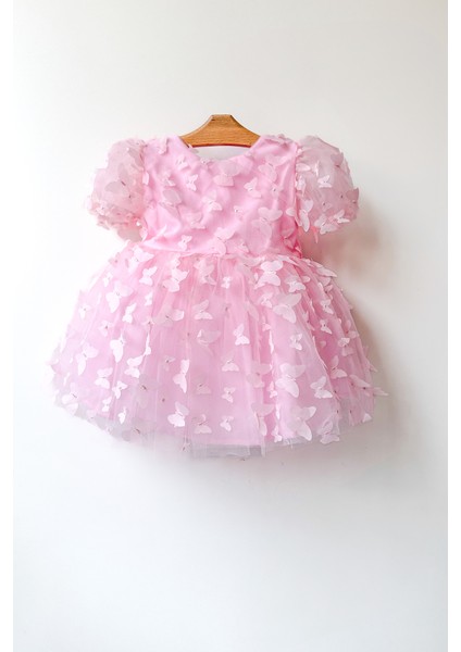 Kız Bebek Kız Çocuk Doğum Günü Parti Düğün Elbise Balonkol Kelebekli Fiyonklu Tüllü Tütü Astarlı fiyatları