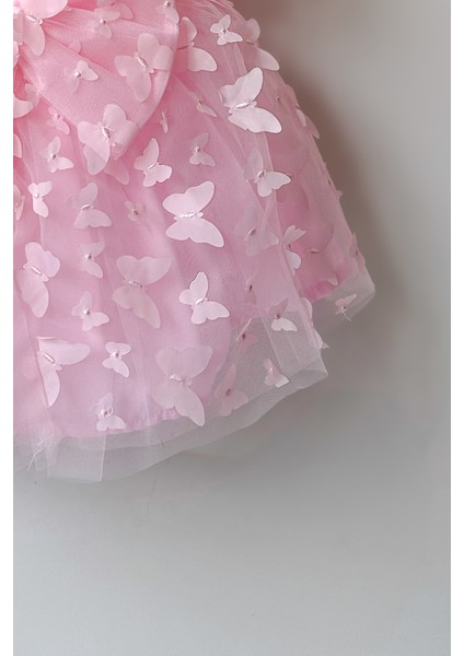 Kız Bebek Kız Çocuk Doğum Günü Parti Düğün Elbise Balonkol Kelebekli Fiyonklu Tüllü Tütü Astarlı fırsatları