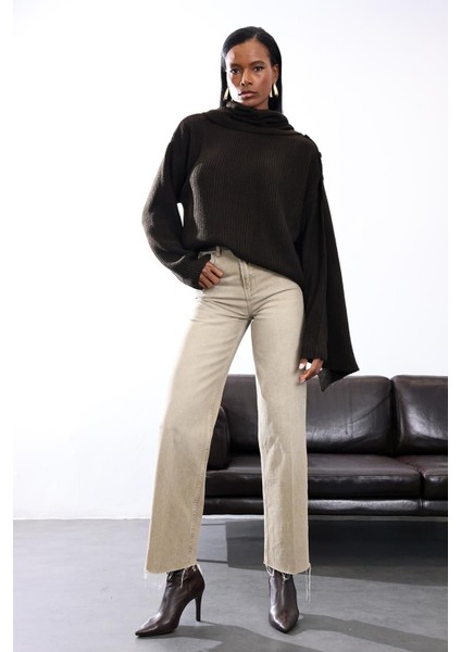 Acı Kahve Atkı Yaka Kazak 0670 fiyatları