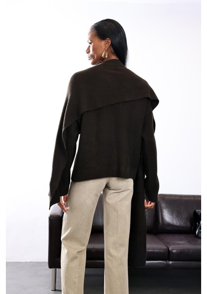 Acı Kahve Atkı Yaka Kazak 0670