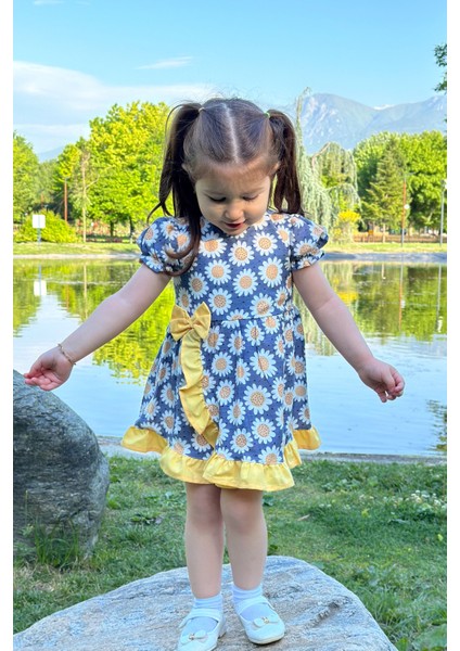 Kız Bebek Elbise Kız Çocuk Elbise Doğum Günü Parti Düğün Elbise Dantelli Kısa Kol astarlı elbise