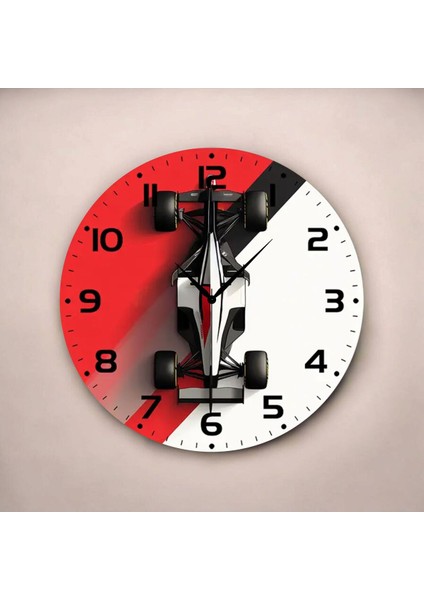 F1 Yarış Araba Renkli Baskı Desenli Sayılı Hediyelik Ahşap Sessiz Tablo Duvar Saati fiyatları