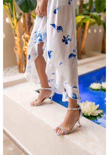 Rowska Kadın Gümüş Taşlı Sandalet fırsatları