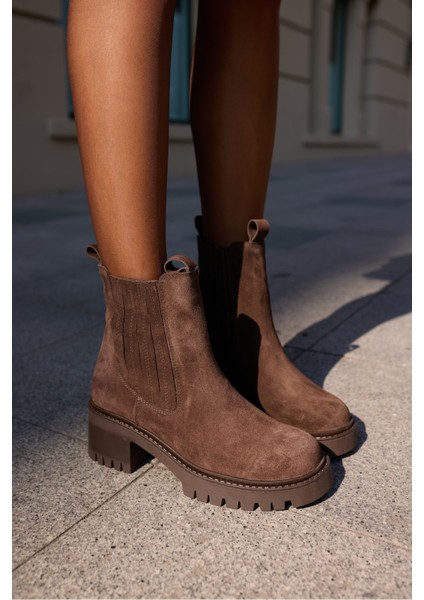 Pascali Kadin Kahve Gercek Deri Süet Lastıklı Bot fiyatları