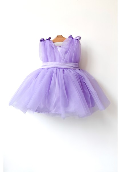 Kız Bebek Kız Çocuk Doğum Günü Parti Düğün Elbise Balonkol Fiyonklu Tüllü Tütü Astarlı fiyatları