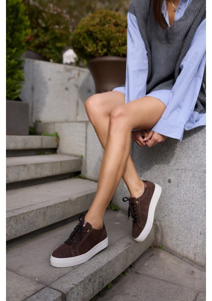 Escape Kadın Siyah Gercek Deri Bagcıklı Sneaker