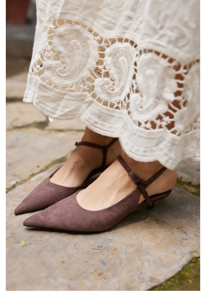 Emila Kadın Siyah Suet Mini Topuklu Ayakkabi