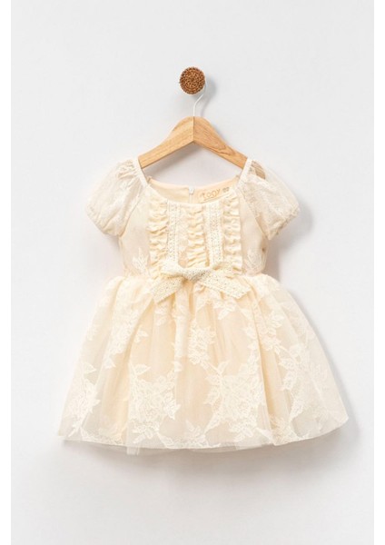 Kız Bebek Kız Çocuk Doğum Günü Parti Düğün Elbise Kısa Kol Dantelli Astarlı Elbise fırsatları