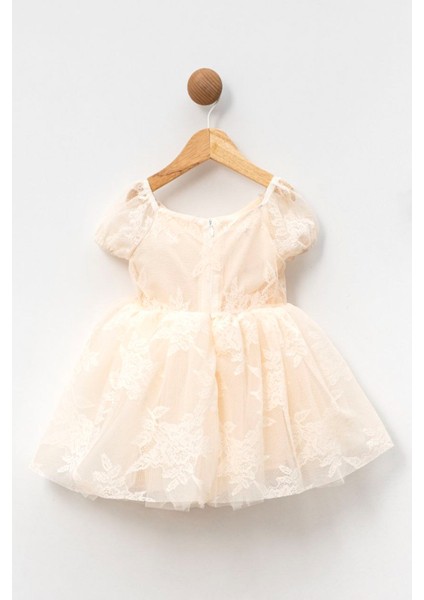 Kız Bebek Kız Çocuk Doğum Günü Parti Düğün Elbise Kısa Kol Dantelli Astarlı Elbise indirimleri