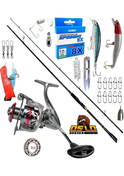 Prime 4000 274CM 8-42GR Oslo Zen Pro Karbon Rapala Maket Balık Spin Olta Takımı Seti