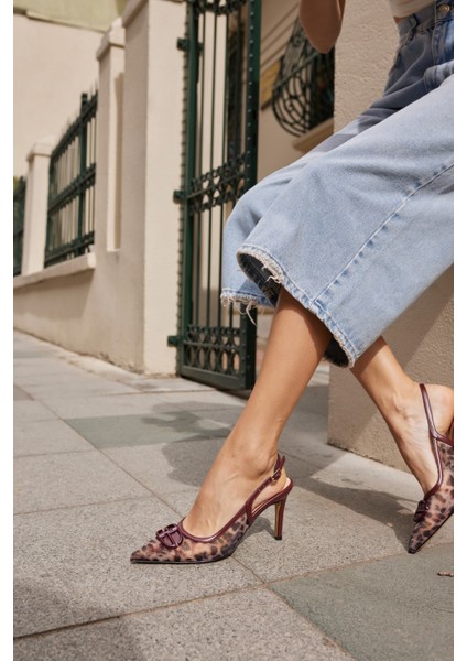 Toronto Kadin Bej Leoapar Detay Topuklu Ayakkabi