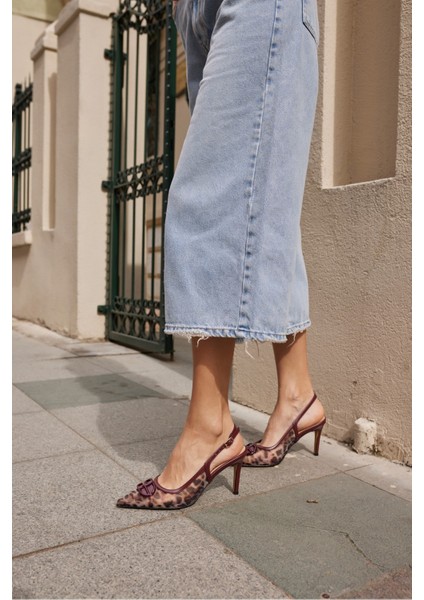 Toronto Kadin Bej Leoapar Detay Topuklu Ayakkabi