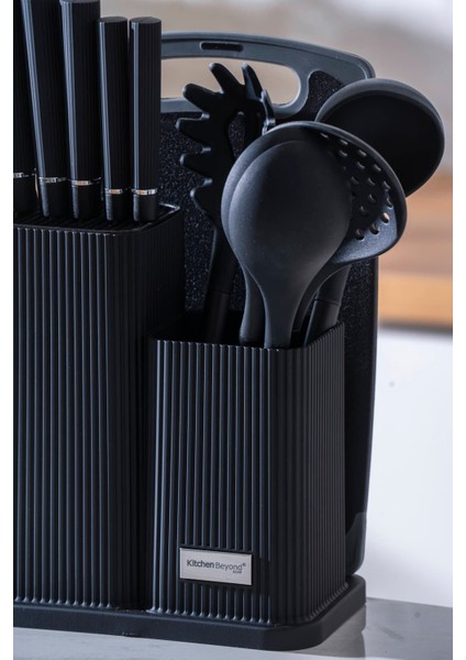 Cooper 12 Parça Standlı Kesme Tahtası Servis ve Bıçak Seti modelleri