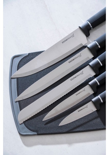 Cooper 12 Parça Standlı Kesme Tahtası Servis ve Bıçak Seti