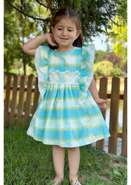 Kız Bebek Elbise Kız Çocuk Elbise Doğum Günü Parti Düğün Elbise Dantelli Kısa Kol astarlı elbise