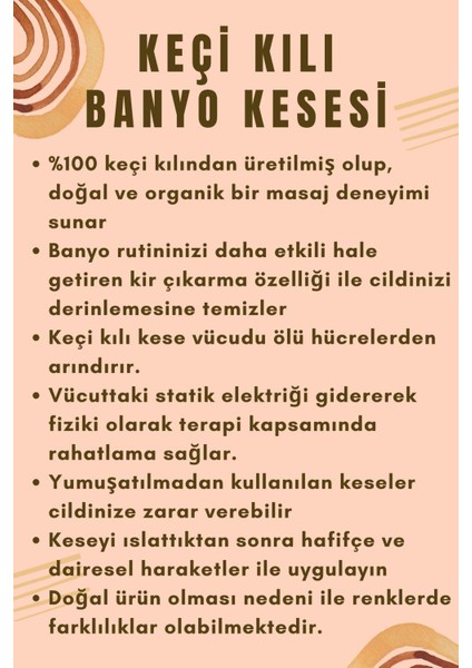 Keçi Kılı Banyo Hamam Kesesi 17X25 Cm. modelleri