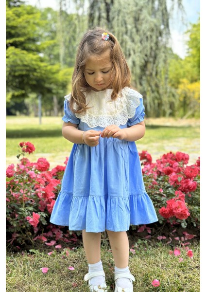 Kız Bebek Elbise Kız Çocuk Elbise Doğum Günü Parti Düğün Elbise Dantelli Kısa Kol astarlı elbise fiyatları