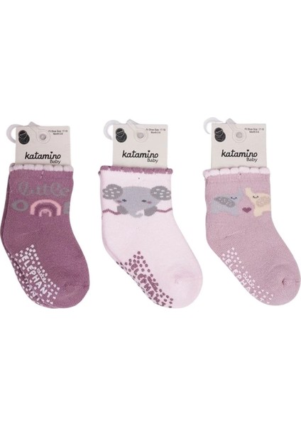 Bfs Katamino Mirselin Abs'li Havlu Kız Bebek Soket Çorap K45892 Asorti