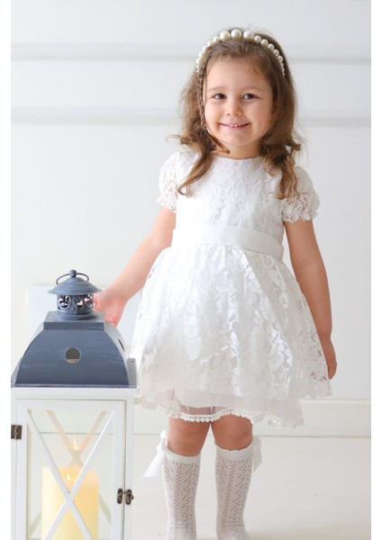 Kız Bebek Elbise Kız Çocuk Elbise Doğum Günü Parti Düğün Elbise Dantelli Kısa Kol astarlı elbise modelleri