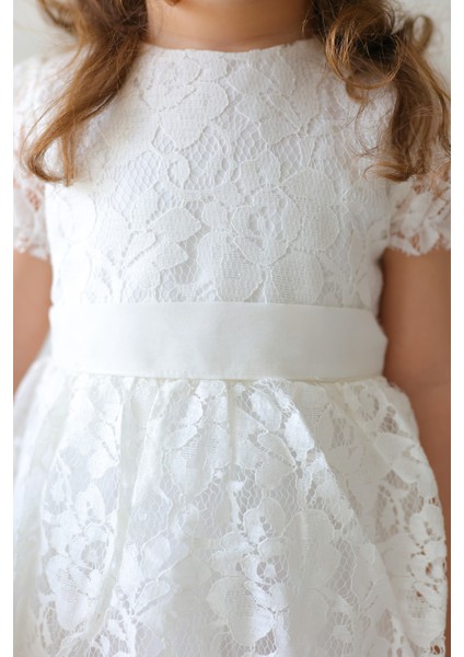 Kız Bebek Elbise Kız Çocuk Elbise Doğum Günü Parti Düğün Elbise Dantelli Kısa Kol astarlı elbise indirimleri