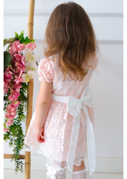 Kız Bebek Elbise Kız Çocuk Elbise Doğum Günü Parti Düğün Elbise Dantelli Kısa Kol astarlı elbise modelleri